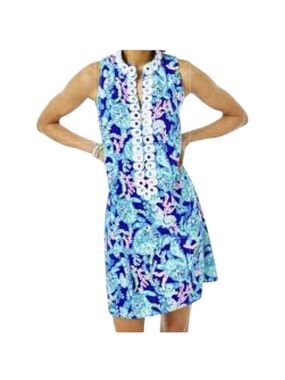 Lilly Pulitzer Jane Shift Dress 0 Corsica Blue Turtle Villa Preppy Coastal
